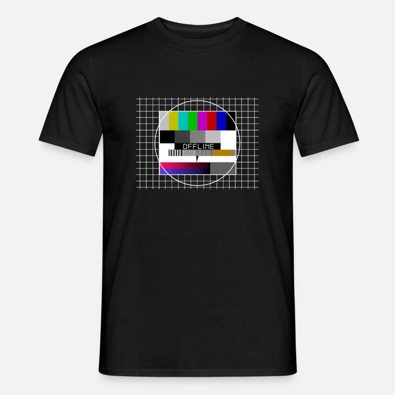 déconnecté, internet, image d’essai, tv - T-shirt homme - noir