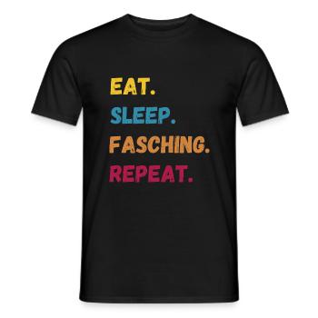 EAT SLEEP FASCHING REPEAT Karneval Kostüm Outfit - Männer T-Shirt - Schwarz - Vorne - AI Model Male 178 light (178cm)
