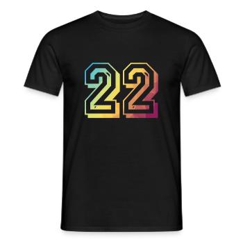 22 years birthday rainbow - Men's T-Shirt - black - Front - AI Model Male 178 light (178cm)