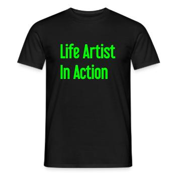 Lebenskünstler im Einsatz - Männer T-Shirt - Schwarz - Vorne - AI Model Male 178 light (178cm)