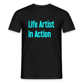 Artistes de la vie en action - T-shirt homme - noir - Devant - AI Model Male 178 light (178cm)
