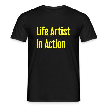 Lebenskünstler im Einsatz - Männer T-Shirt - Schwarz - Vorne - AI Model Male 178 light (178cm)