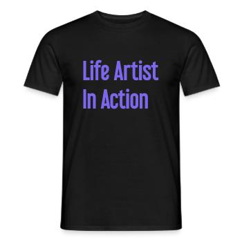 Lebenskünstler im Einsatz - Männer T-Shirt - Schwarz - Vorne - AI Model Male 178 light (178cm)