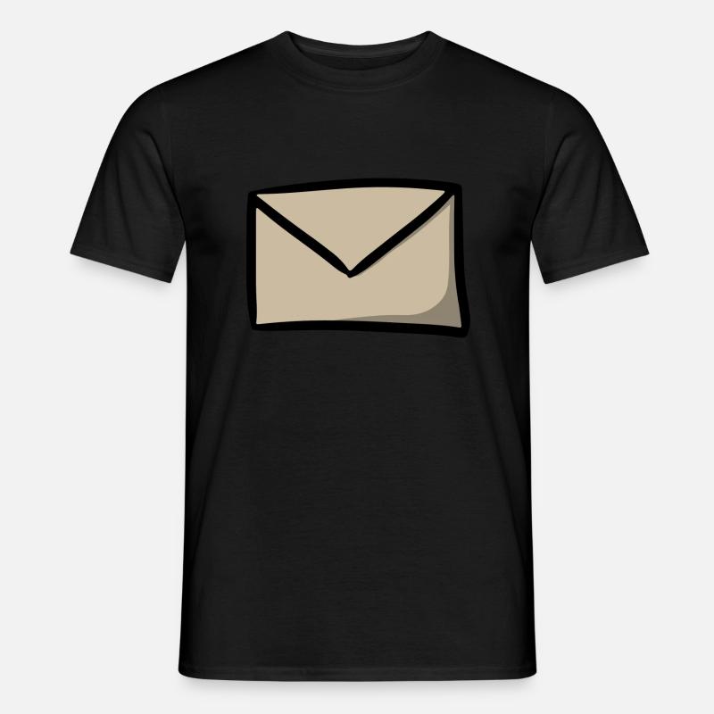Briefsymbol Nachricht E-Mail Brief Sendung - Männer T-Shirt - Schwarz