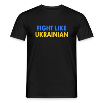 Fight like ukrainian - T-shirt homme - noir - Devant - AI Model Male 178 light (178cm)