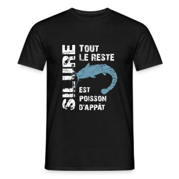 Pêche au silure Tout le reste est poisson d'appât - T-shirt homme - noir - Devant - AI Model Male 178 light (178cm)
