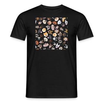 Fröhliche Illustration mit Hunden - Männer T-Shirt - Schwarz - Vorne - AI Model Male 178 light (178cm)