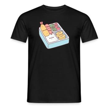 Kawaii Japanese Bento Box With Octopus Sausages - Men's T-Shirt - black - Front - AI Model Male 178 light (178cm)