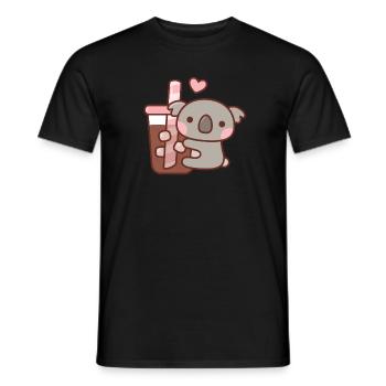 Süßer Koalabär liebt Eiskaffee - Männer T-Shirt - Schwarz - Vorne - AI Model Male 178 light (178cm)
