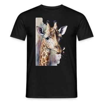 Girafe Aquarelle - T-shirt homme - noir - Devant - AI Model Male 178 light (178cm)