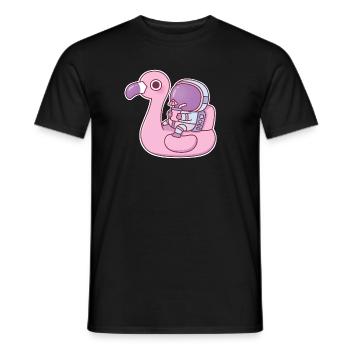 Lustiger Astronaut chillt auf Flamingo Pool Float - Männer T-Shirt - Schwarz - Vorne - AI Model Male 178 light (178cm)