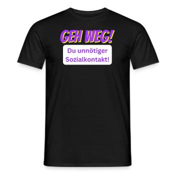 GEH WEG! - Männer T-Shirt - Schwarz - Vorne - AI Model Male 178 light (178cm)