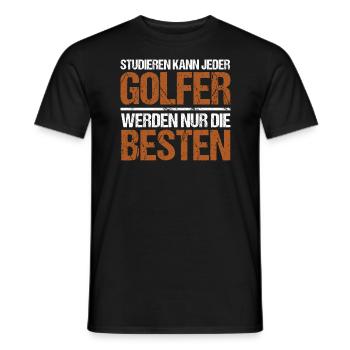 Tout le monde peut étudier - Édition Golfeur - T-shirt homme - noir - Devant - AI Model Male 178 light (178cm)