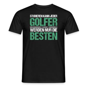 Anyone can study - Golfer Edition - Men's T-Shirt - black - Front - AI Model Male 178 light (178cm)