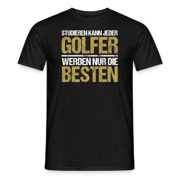 Tout le monde peut étudier - Édition Golfeur - T-shirt homme - noir - Devant - AI Model Male 178 light (178cm)