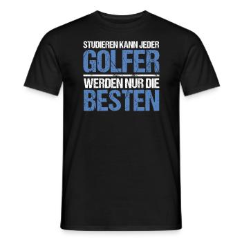 Anyone can study - Golfer Edition - Men's T-Shirt - black - Front - AI Model Male 178 light (178cm)