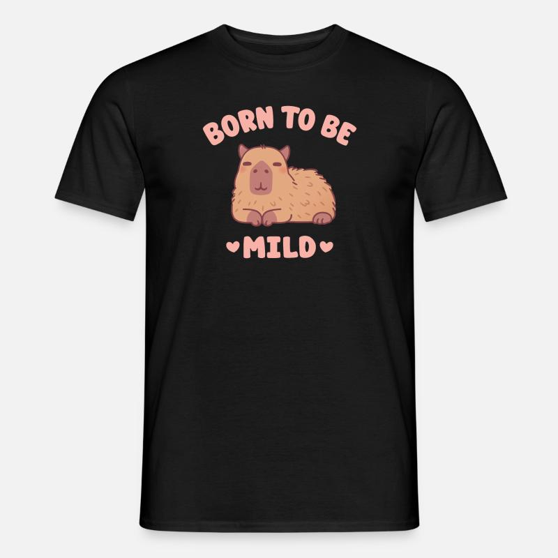 Sød Chilling Capybara Født Til At Være Mild - Mænd T-shirt - sort