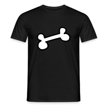 Chien dog bone Os de chien - T-shirt homme - noir - Devant - AI Model Male 178 light (178cm)