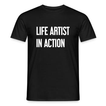 Lebenskünstler im Einsatz - Männer T-Shirt - Schwarz - Vorne - AI Model Male 178 light (178cm)