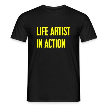 Artists of life in action - Men's T-Shirt - black - Front - AI Model Male 178 light (178cm)