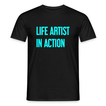 Artists of life in action - Men's T-Shirt - black - Front - AI Model Male 178 light (178cm)