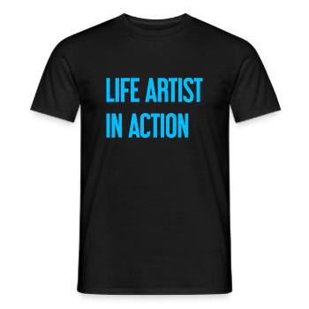 Artists of life in action - Men's T-Shirt - black - Front - AI Model Male 178 light (178cm)