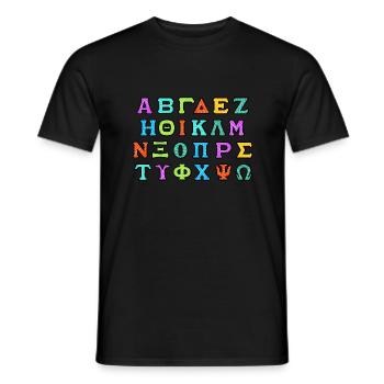 Alphabet grec - T-shirt homme - noir - Devant - AI Model Male 178 light (178cm)