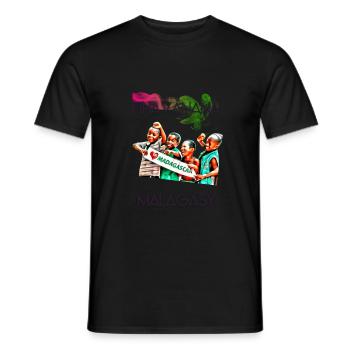 FIHAVANANA MALAGASY - T-shirt homme - noir - Devant - AI Model Male 178 light (178cm)