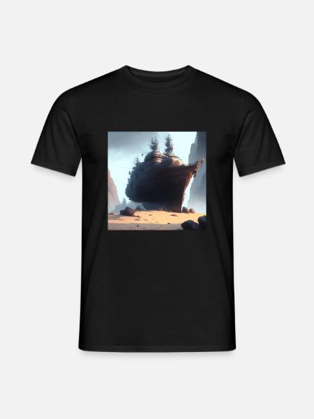 Ship in the desert - Men's T-Shirt - black