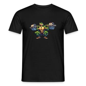 Frog Toad Toad Barbell Gym Fitness Workout - Men's T-Shirt - black - Front - AI Model Male 178 light (178cm)