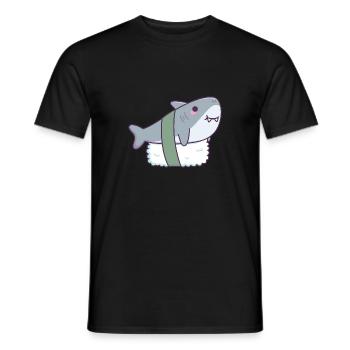 Requin mignon Sushi Riz Drôle - T-shirt homme - noir - Devant - AI Model Male 178 light (178cm)