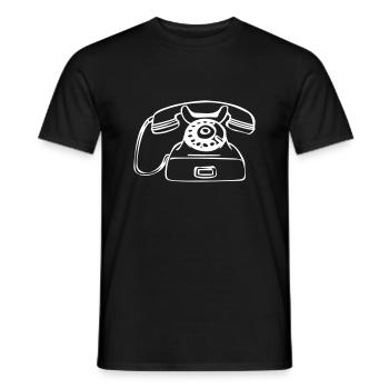Old phone - Men's T-Shirt - black - Front - AI Model Male 178 light (178cm)