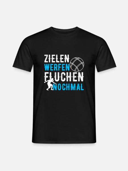 Zielen werfen fluchen nochmal Boule Petanque - Männer T-Shirt - Schwarz
