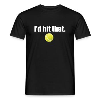Funny I'd Hit That Tennis - Männer T-Shirt - Schwarz - Vorne - AI Model Male 178 light (178cm)