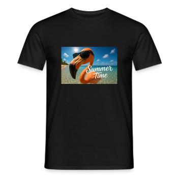 Suns Out, Shades On – Flamingo Style - Men's T-Shirt - black - Front - AI Model Male 178 light (178cm)