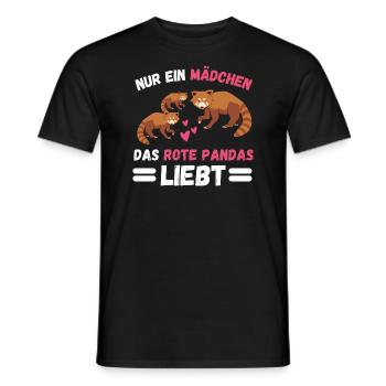 China Zoo Tier Mädchen Geschenk Roter Panda - Männer T-Shirt - Schwarz - Vorne - AI Model Male 178 light (178cm)