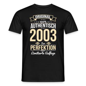 20ème anniversaire - Original 2003 100% authentique - T-shirt homme - noir - Devant - AI Model Male 178 light (178cm)