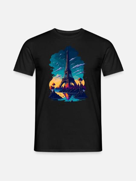 Abstract Tower of Paris - Men's T-Shirt - black
