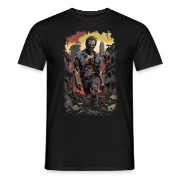 Zombie Comic Illustration - Männer T-Shirt - Schwarz - Vorne - AI Model Male 178 light (178cm)