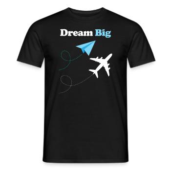 Dream Big Plane - Men's T-Shirt - black - Front - AI Model Male 178 light (178cm)