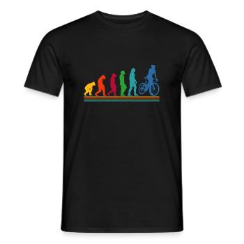 Human Evolution Bicycle Cyclist - Männer T-Shirt - Schwarz - Vorne - AI Model Male 178 light (178cm)
