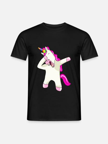 Einhorn Dab Dabbing Unicorn - Männer T-Shirt - Schwarz