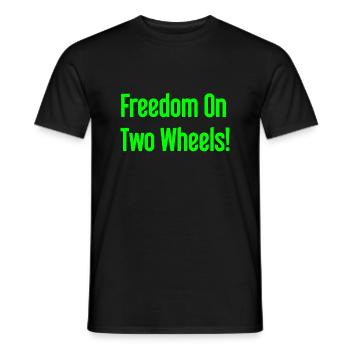 Freedom on Two Wheels - Cyclist Design - Men's T-Shirt - black - Front - AI Model Male 178 light (178cm)