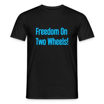 Freedom on Two Wheels - Cyclist Design - Men's T-Shirt - black - Front - AI Model Male 178 light (178cm)