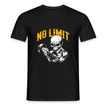 Bodybuilding Skull Workout and No Limit - Männer T-Shirt - Schwarz - Vorne - AI Model Male 178 light (178cm)