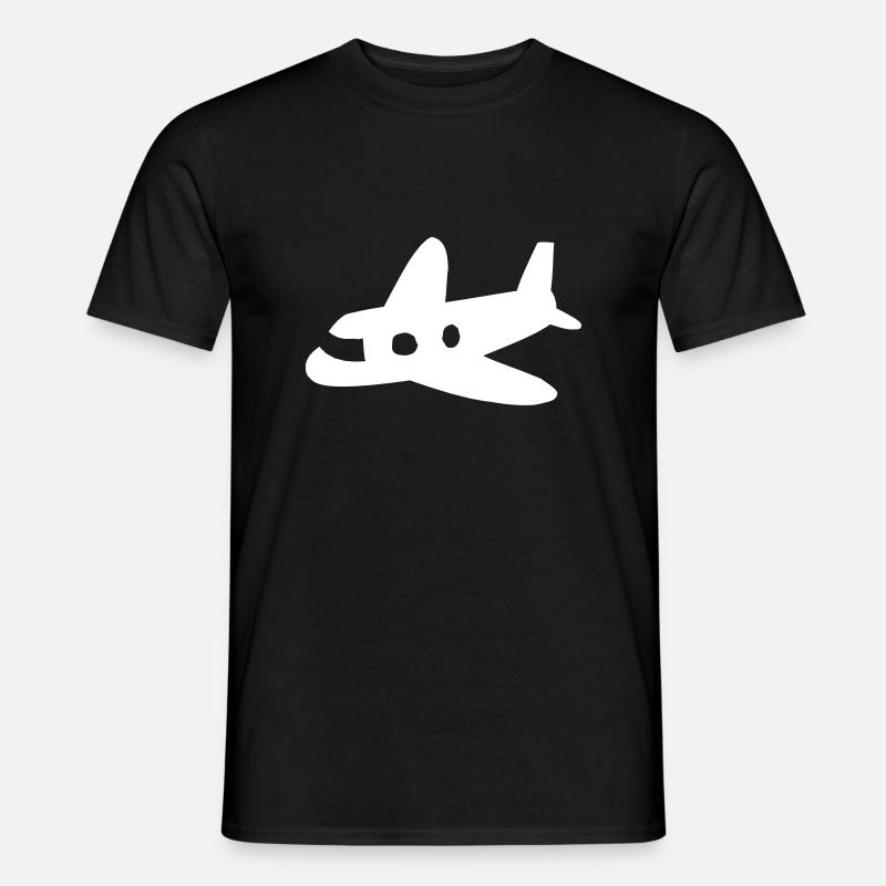 Flugzeug - Männer T-Shirt - Schwarz