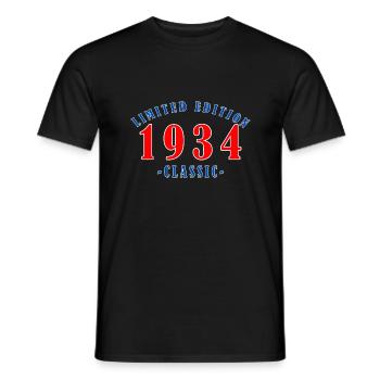 1934 Année de naissance - T-shirt homme - noir - Devant - AI Model Male 178 light (178cm)