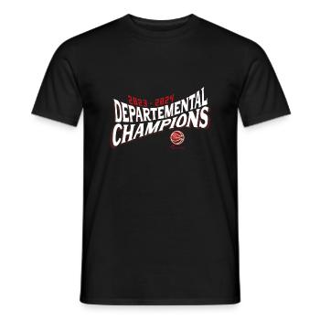 Puy de Dôme CHAMPS red font - T-shirt homme - noir - Devant - AI Model Male 178 light (178cm)