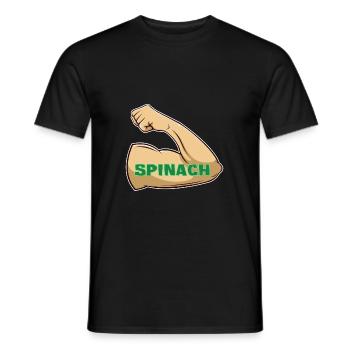 Muscles à travers les épinards - T-shirt homme - noir - Devant - AI Model Male 178 light (178cm)