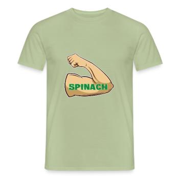 Muscles through spinach - Men's T-Shirt - sage - Front - AI Model Male 178 light (178cm)